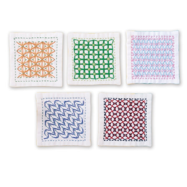 Olympus Sashiko Kit – Kuguri-zashi Coasters, Set of 5 (Japanese Instructions Only)
