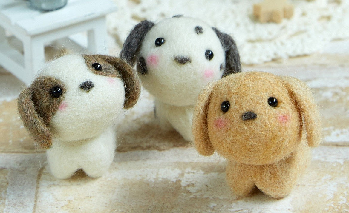 Hamanaka Needle Felting Kit – Little Friends Dogs (English & Japanese Instructions)