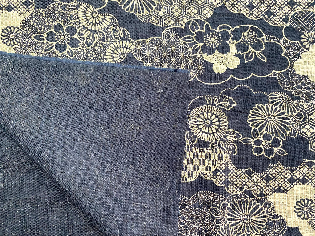 Sevenberry Japanese Cotton Fabric – Kumotori Clouds, Uneven Thread Cloth