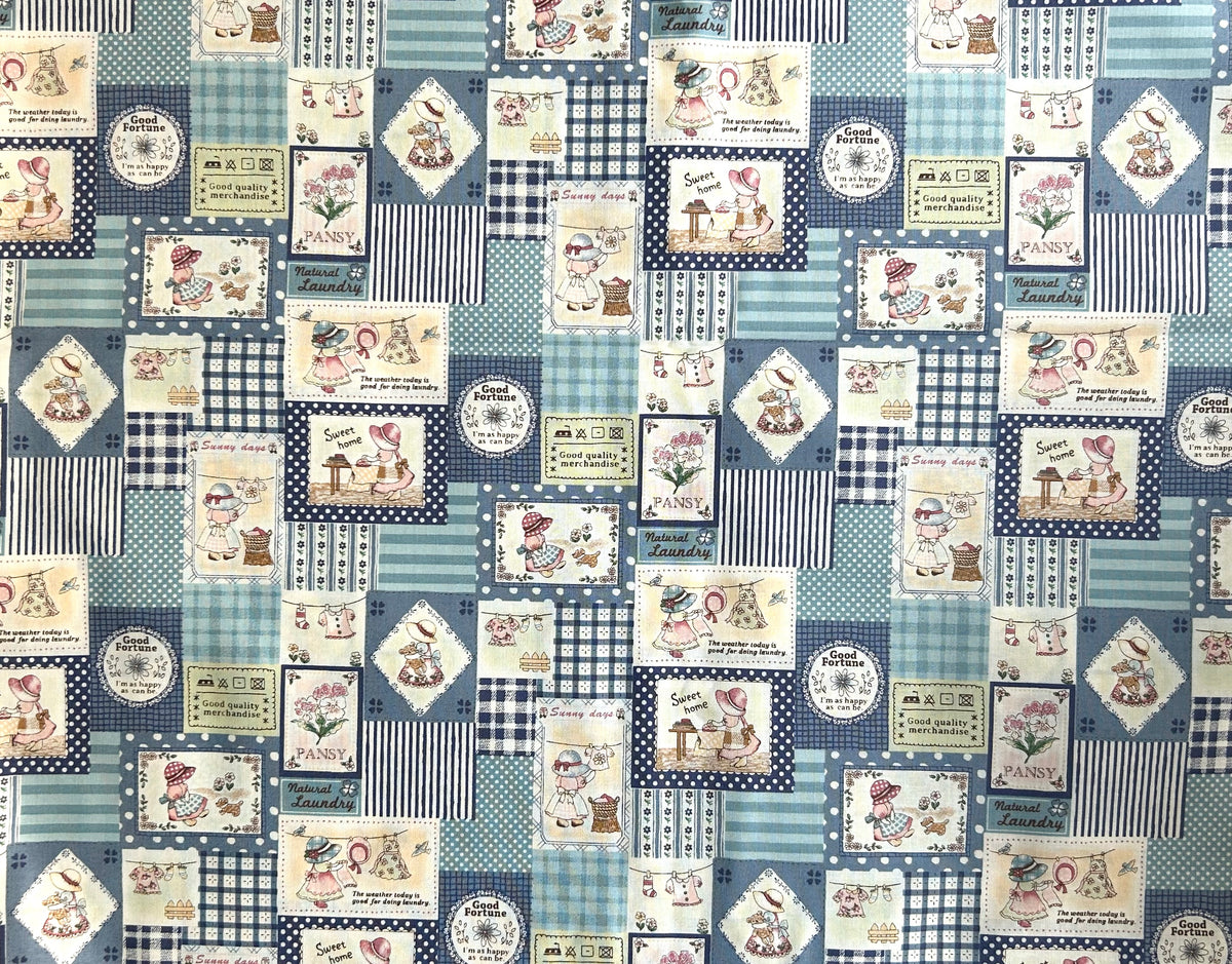 Japanese Cotton Fabric - Sunbonnet Sue (C) Laundry