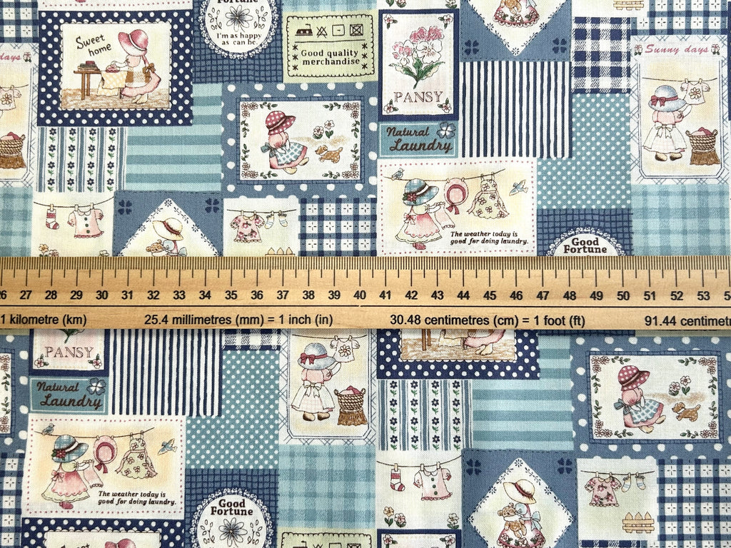 Japanese Cotton Fabric - Sunbonnet Sue (C) Laundry