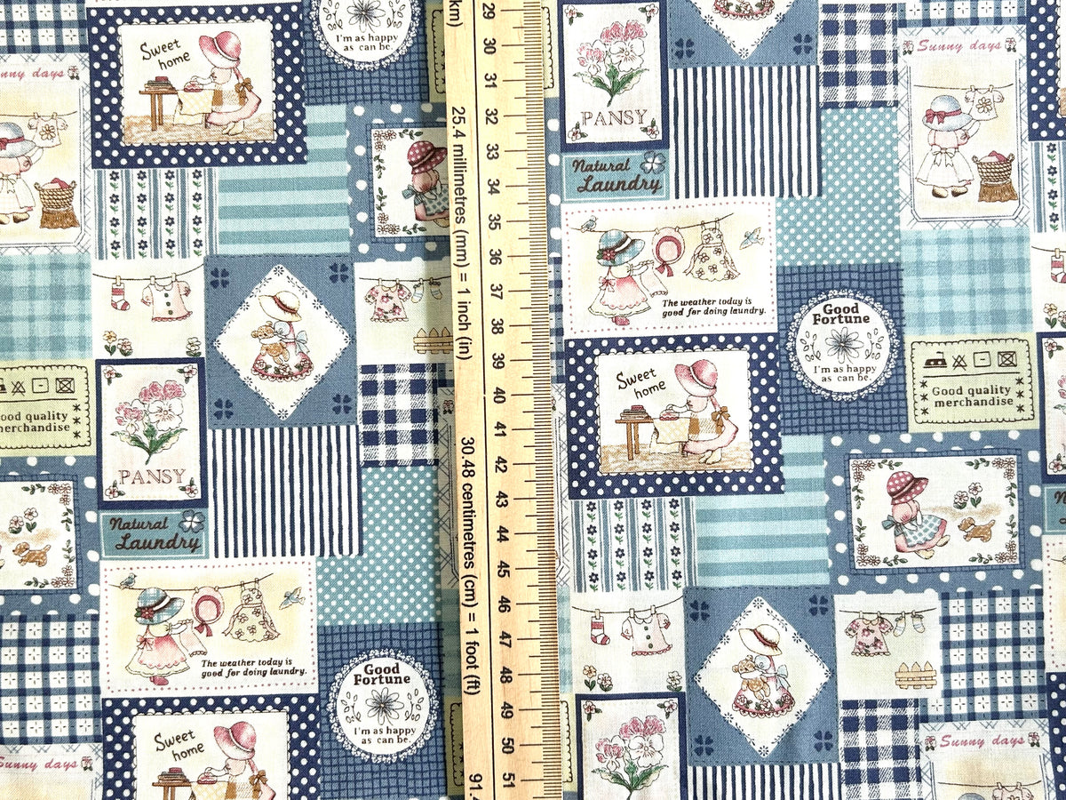 Japanese Cotton Fabric - Sunbonnet Sue (C) Laundry