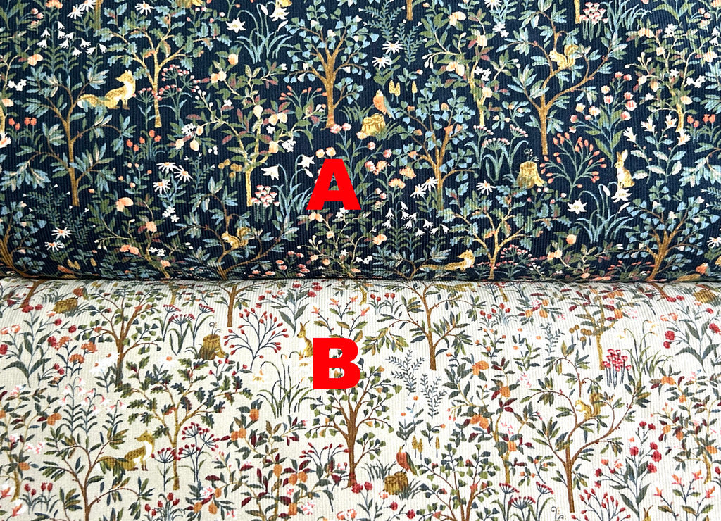 Japanese Cotton Corduroy Fabric – Forest Animals