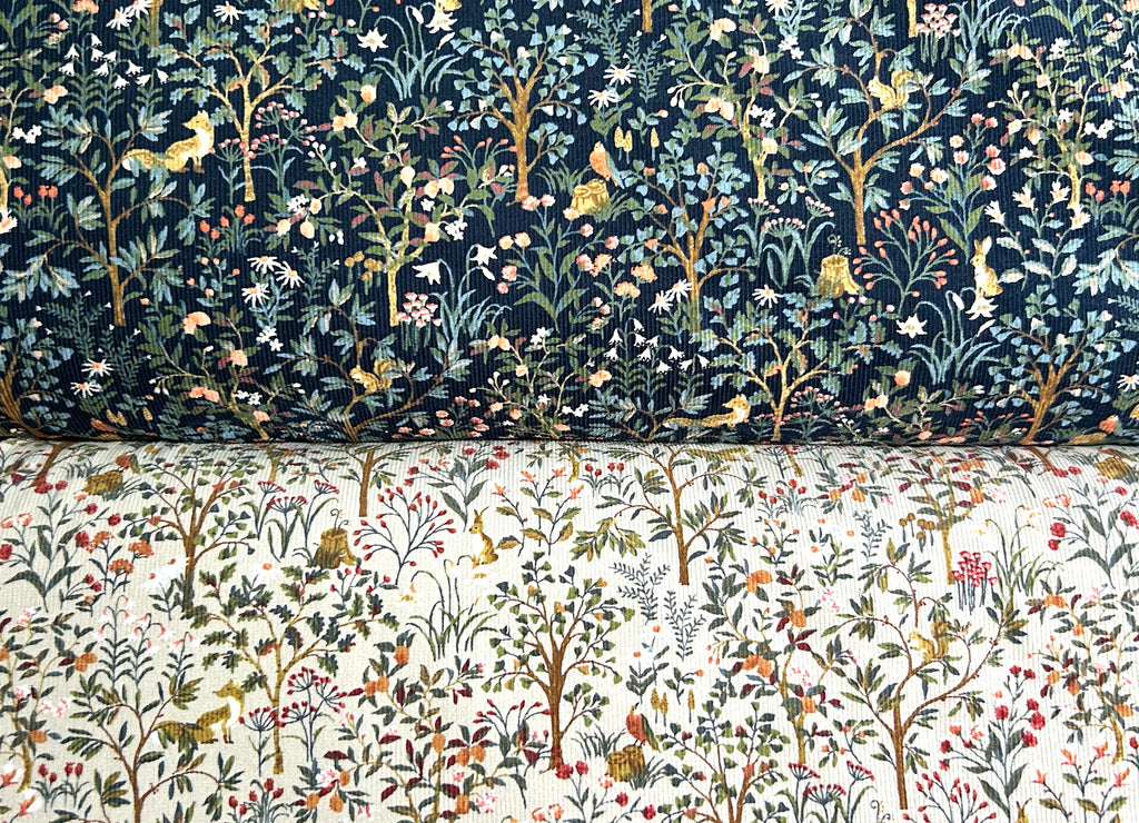 Japanese Cotton Corduroy Fabric – Forest Animals
