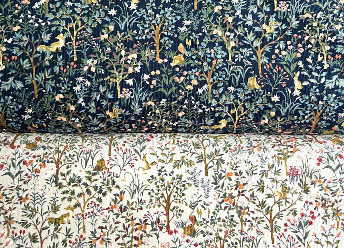 Japanese Cotton Corduroy Fabric – Forest Animals