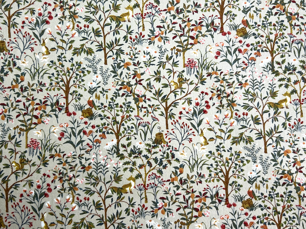 Japanese Cotton Corduroy Fabric – Forest Animals