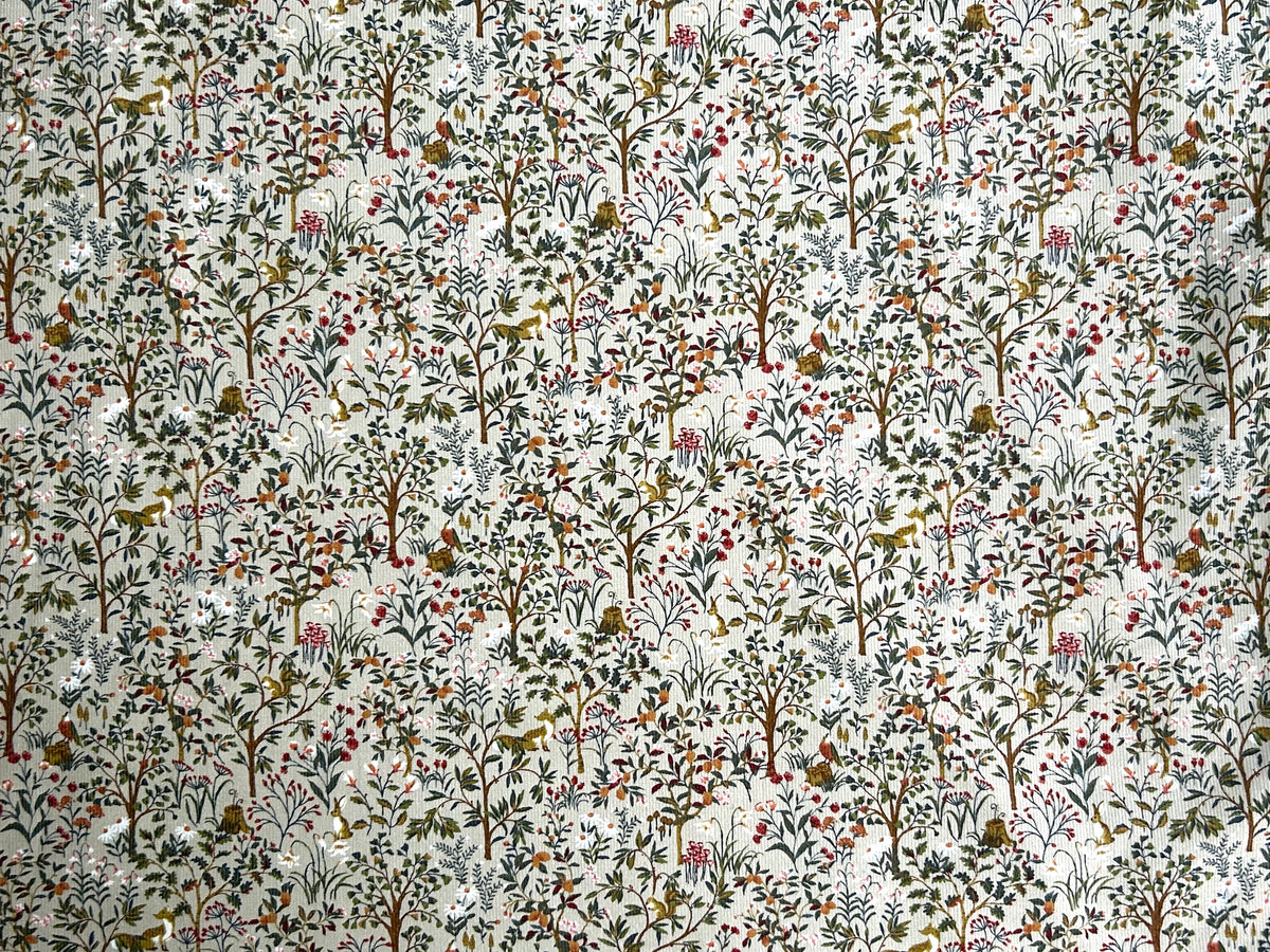 Japanese Cotton Corduroy Fabric – Forest Animals