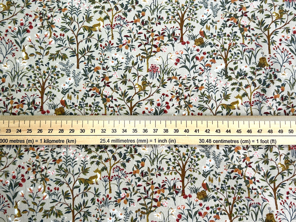Japanese Cotton Corduroy Fabric – Forest Animals