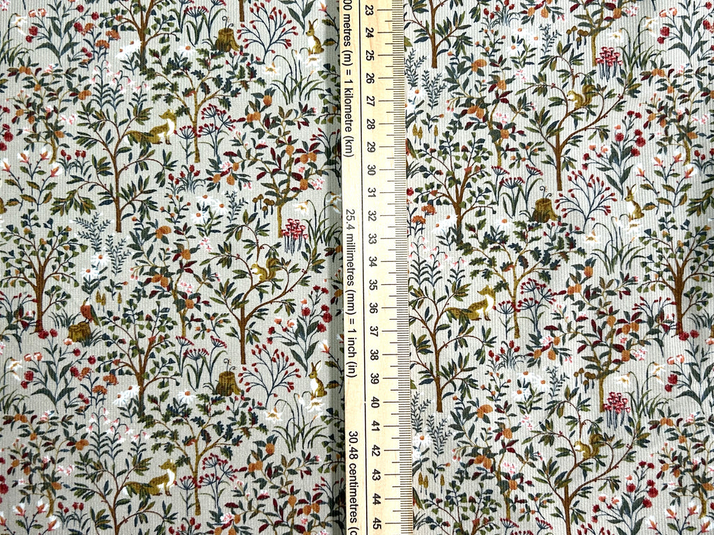 Japanese Cotton Corduroy Fabric – Forest Animals