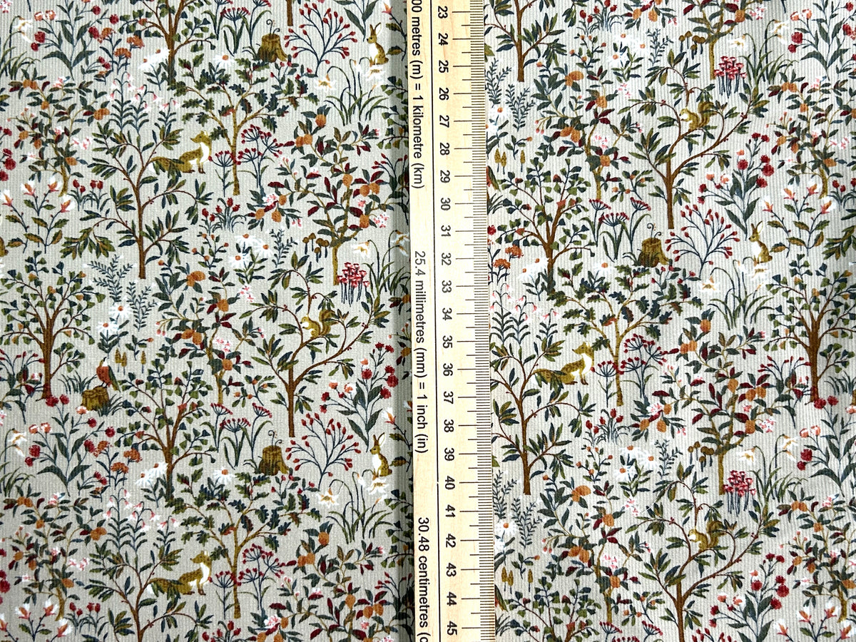 Japanese Cotton Corduroy Fabric – Forest Animals