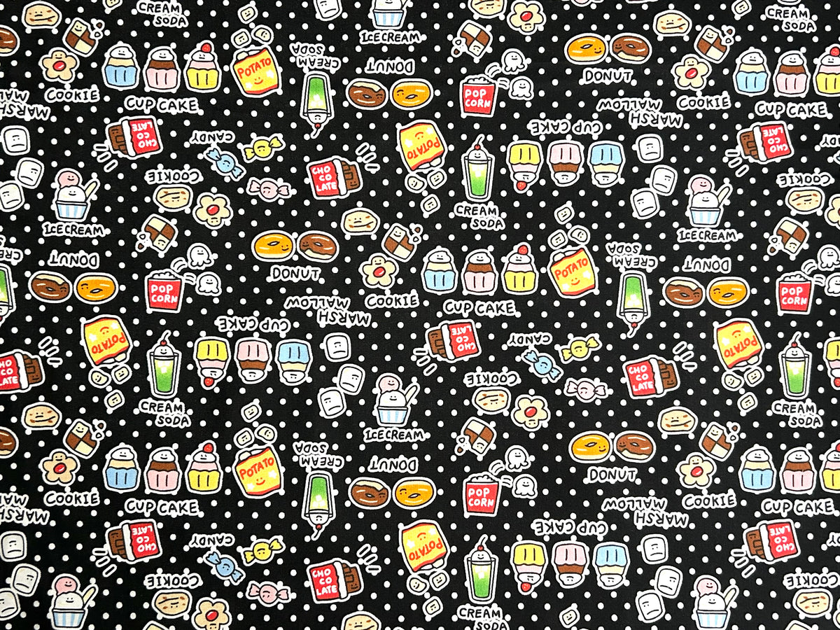Japanese Cotton Fabric – Kawaii Food, Snacks & Sweets