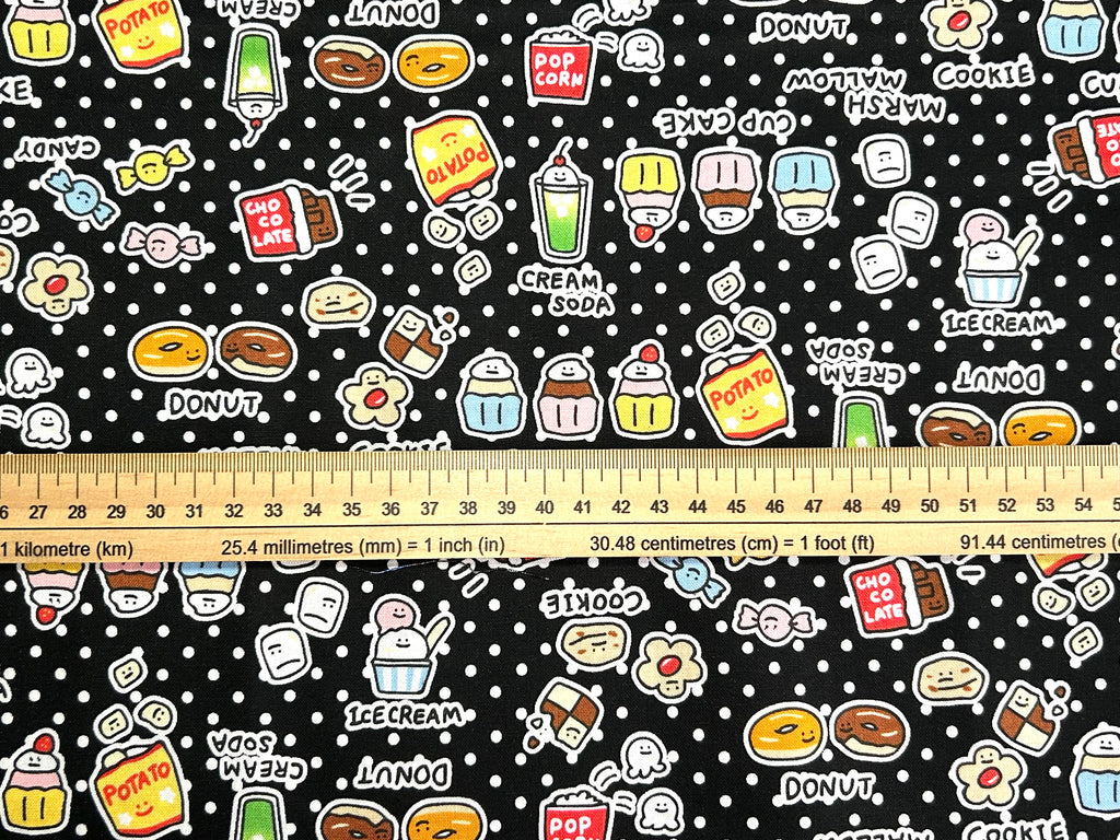Japanese Cotton Fabric – Kawaii Food, Snacks & Sweets