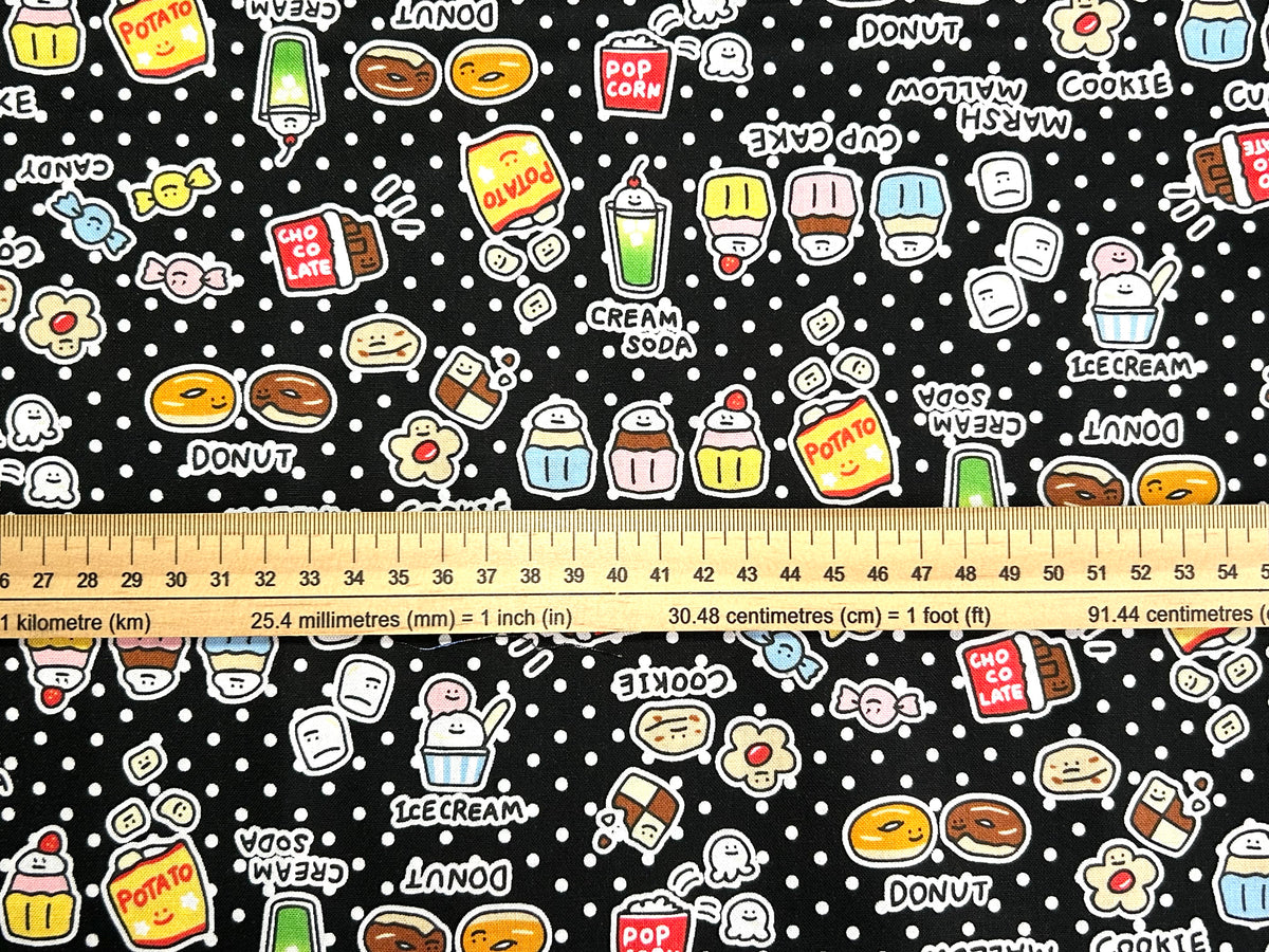 Japanese Cotton Fabric – Kawaii Food, Snacks & Sweets