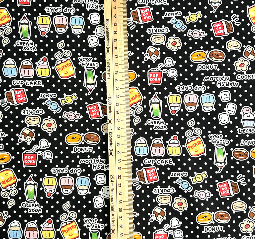 Japanese Cotton Fabric – Kawaii Food, Snacks & Sweets